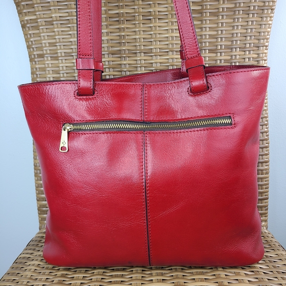 Patricia Nash Convertible Red Leather Tote Shoulder Bag - Picture 4 of 16